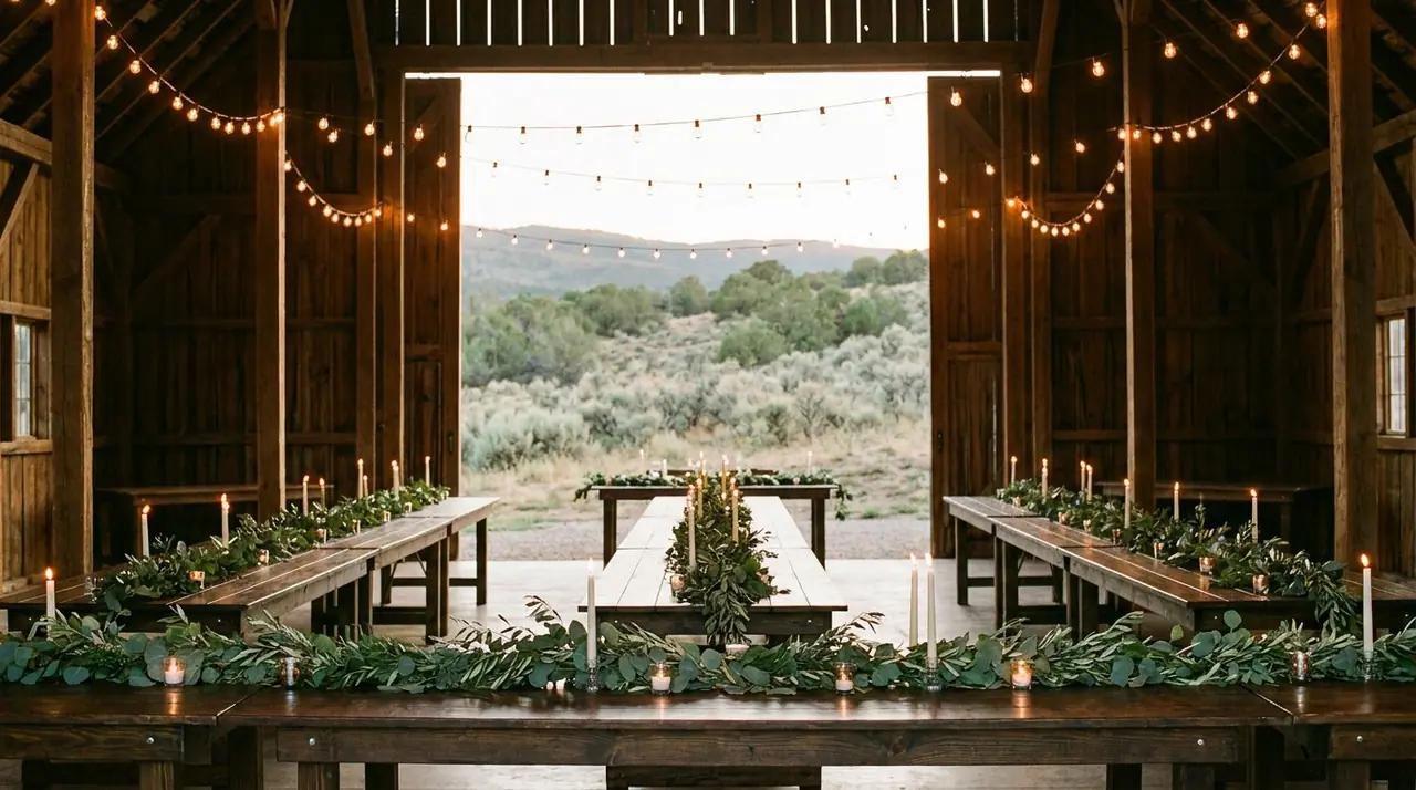 Wren Hollow, The barn, set for dinner