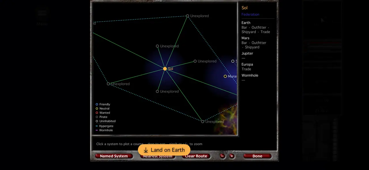 The galaxy map, showing the full system layout