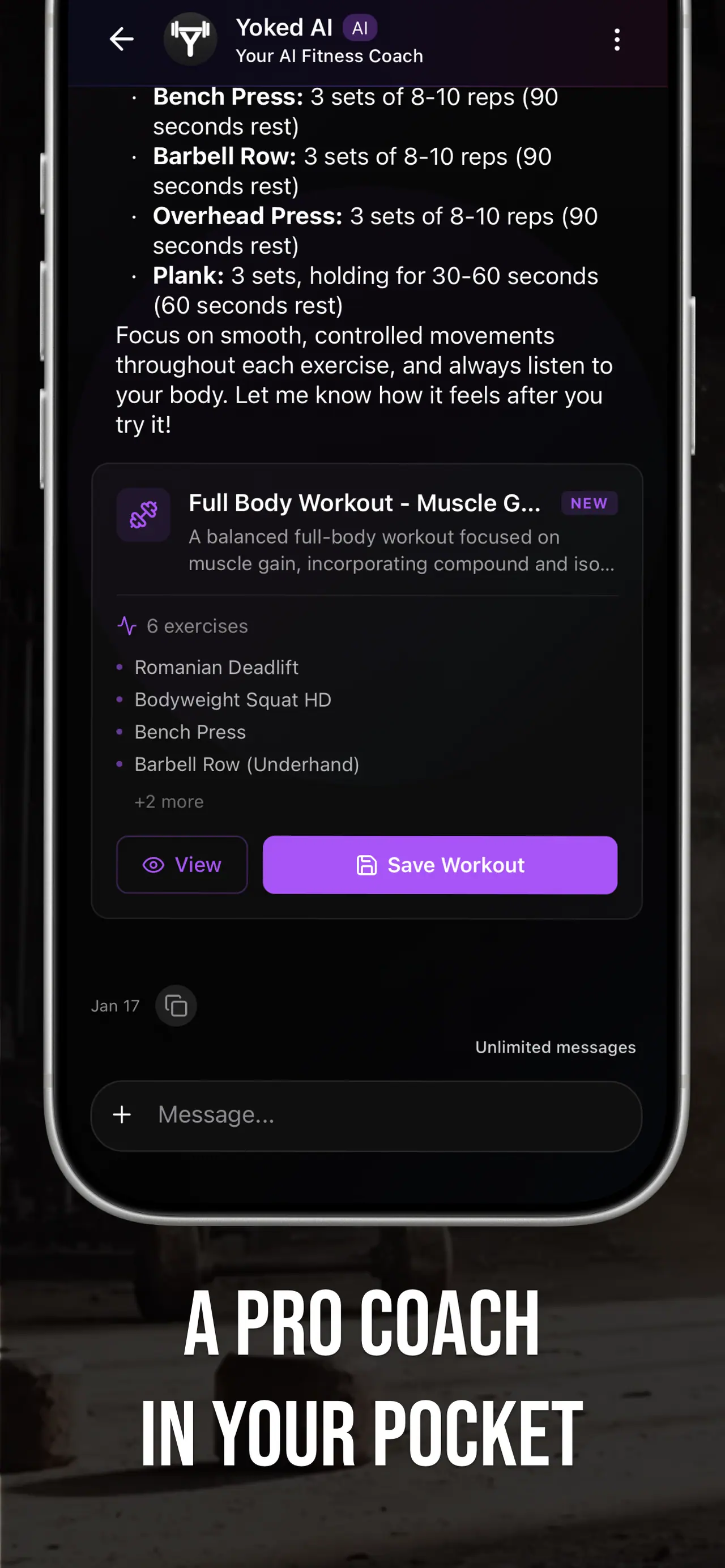 Project Yoked AI coaching interface