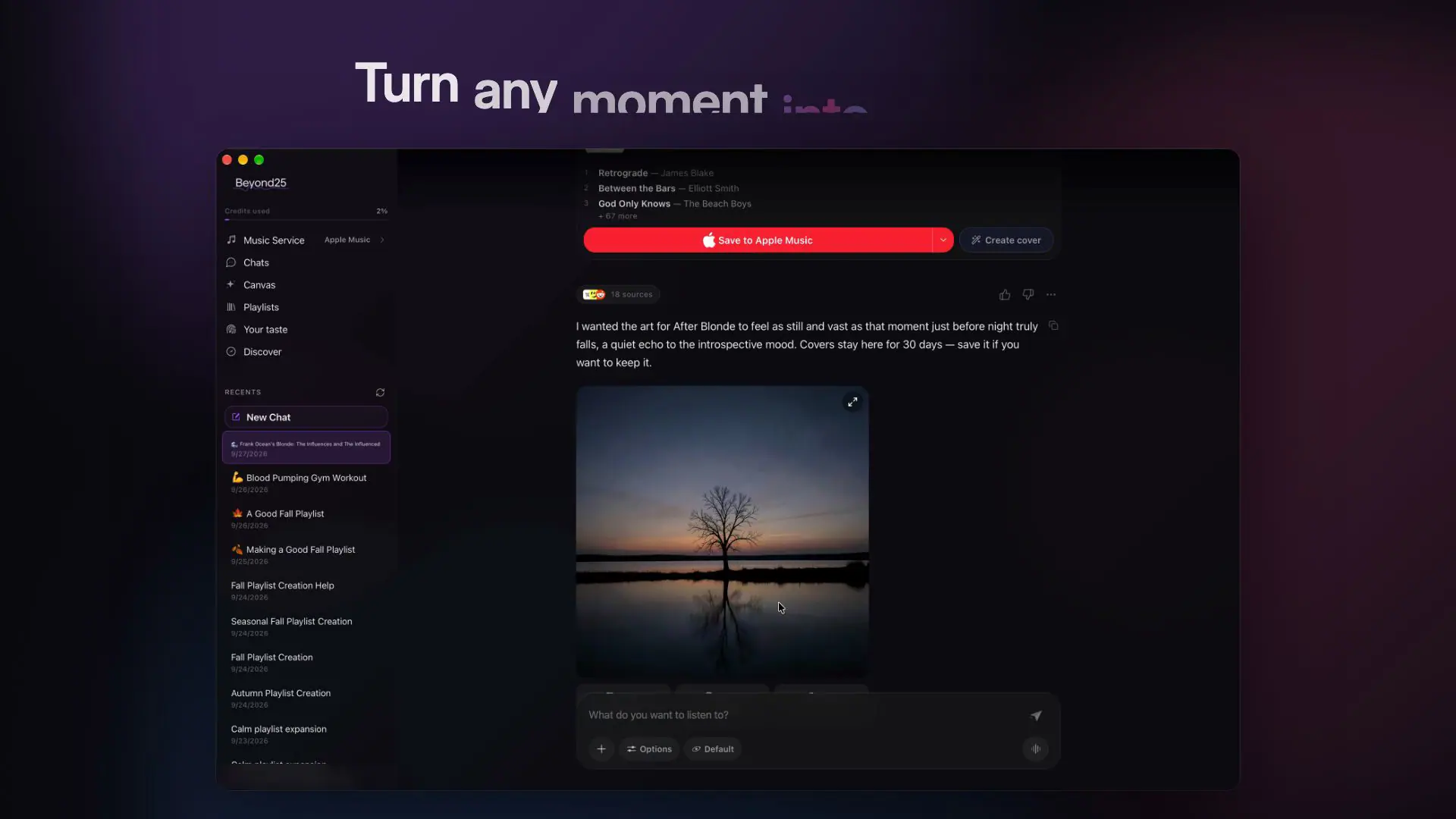 Beyond25: It reads the music press before it builds you a playlist.